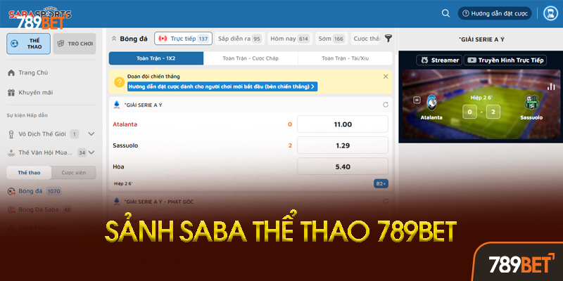 Saba Thể Thao - Sảnh Cá Cược Đỉnh Cao Với Tỷ Lệ Kèo "Ngon" Nhất Tại 789bet 2 Hướng Dẫn Đăng Nhập Và Đặt Cược Tại Saba Thể Thao 789bet